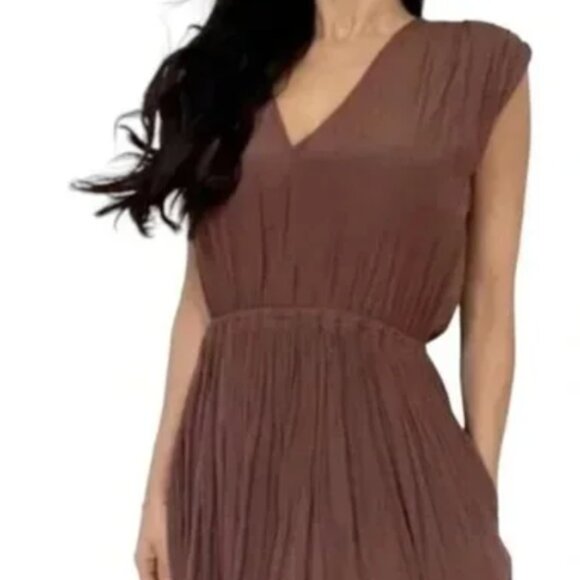 Wilfred/Aritzia black Almeida dress deep V neck Sz S LBD - Picture 5 of 5